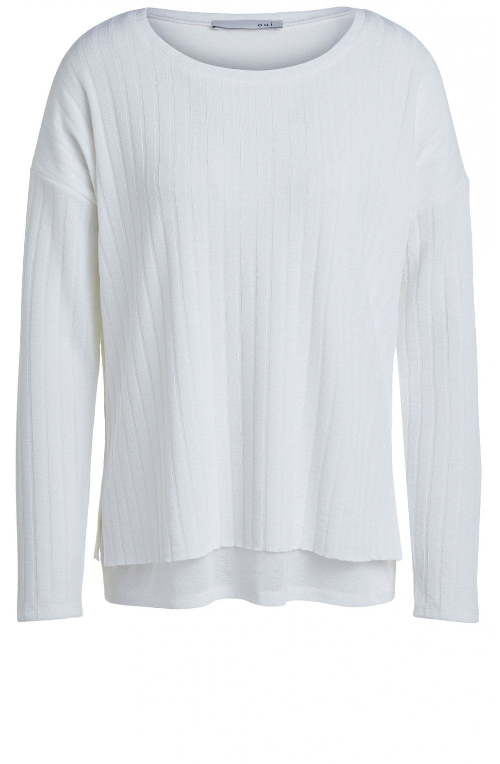 Ribbed Off White Layered Top