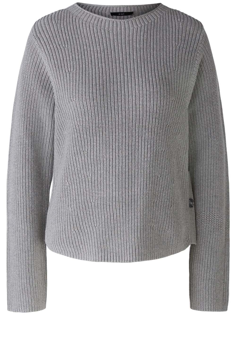 River Stone Button Detailed Cotton Jumper