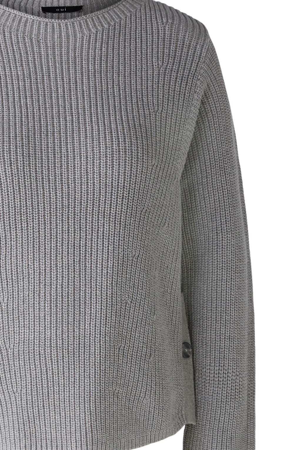 River Stone Button Detailed Cotton Jumper