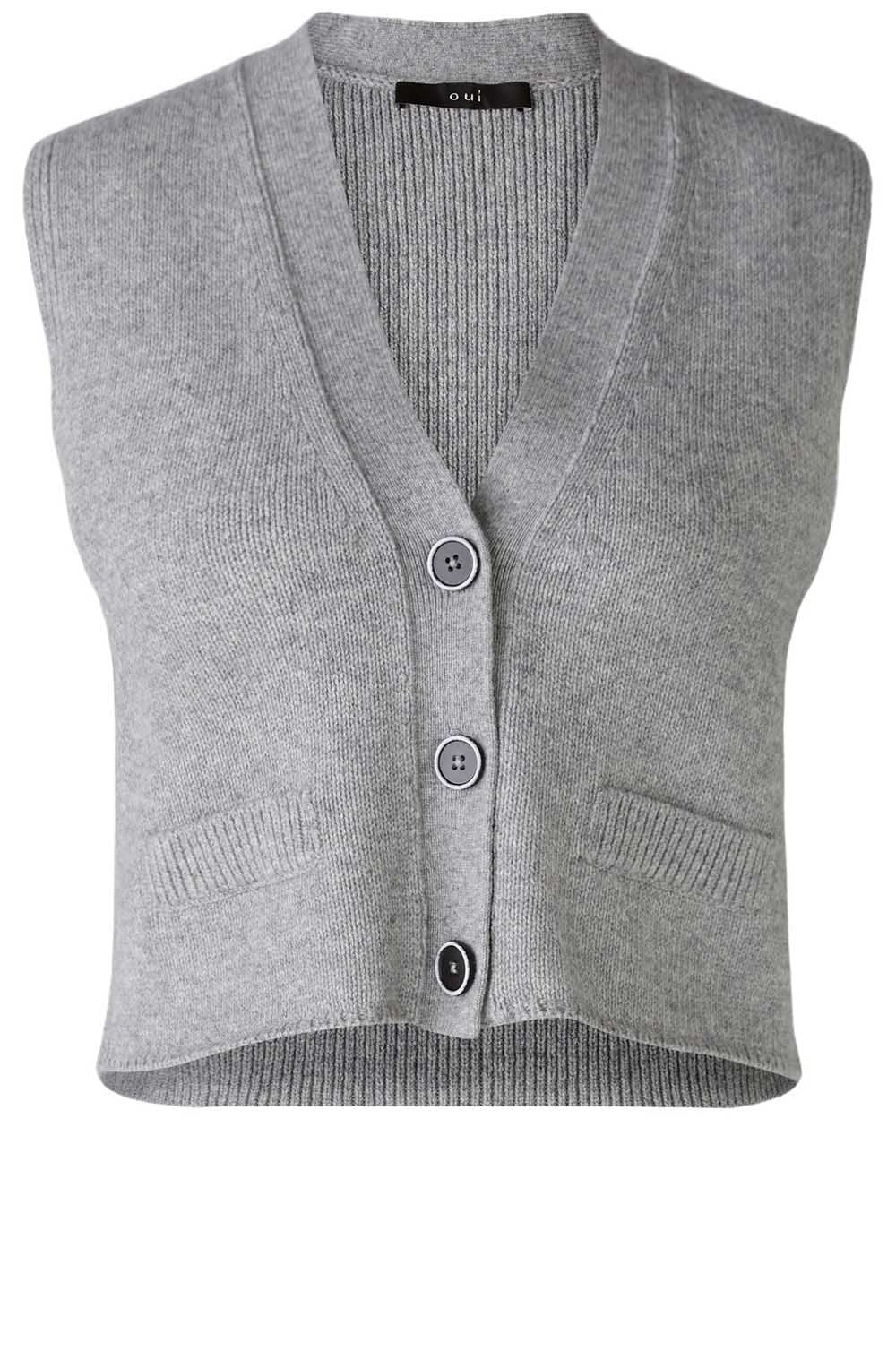 River Stone Wool Blend Knitted Waistcoat