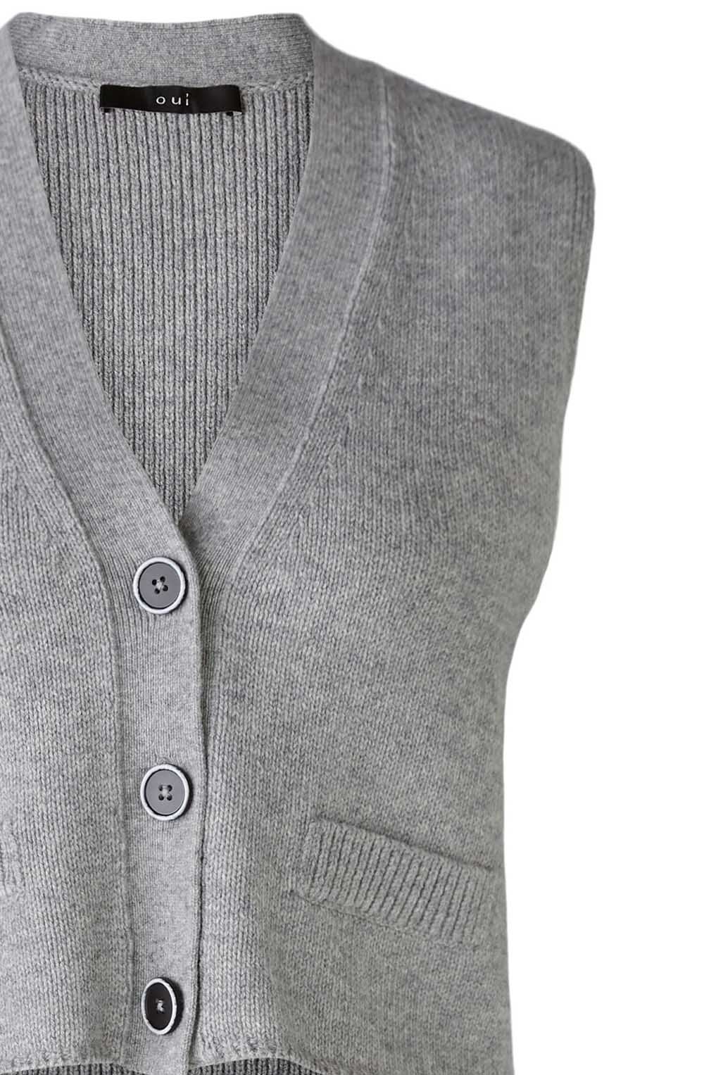 River Stone Wool Blend Knitted Waistcoat
