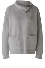 River Stone Zip Neck Oversized Jumper