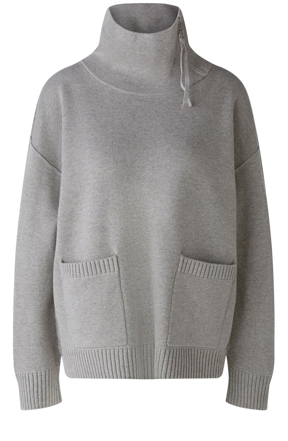 River Stone Zip Neck Oversized Jumper