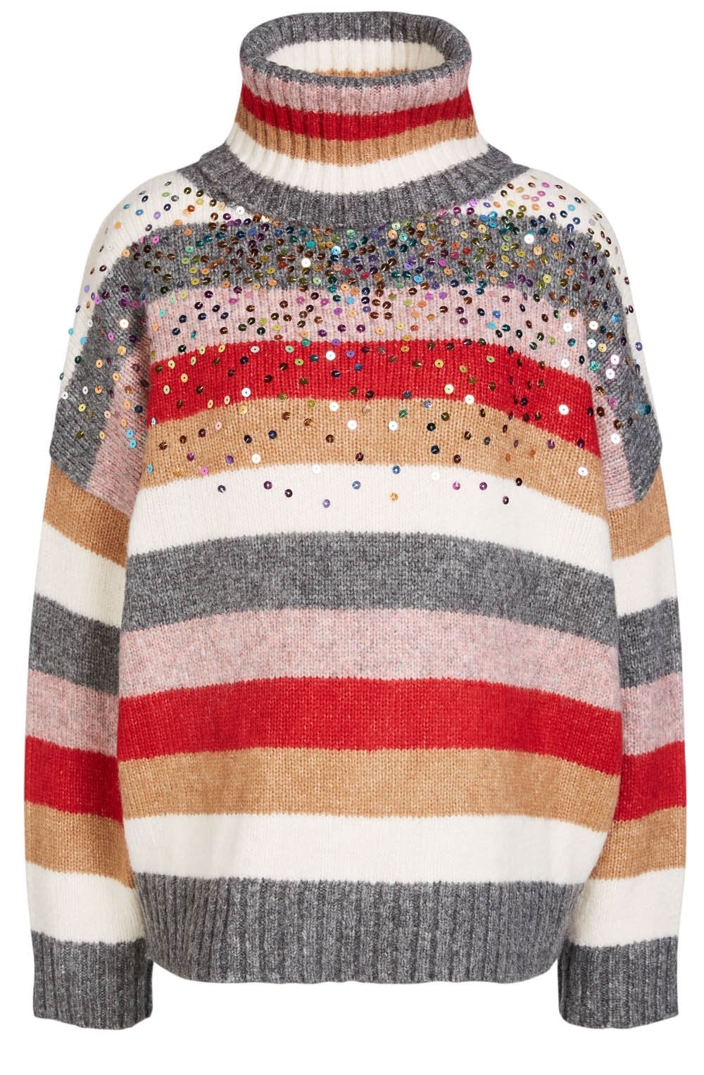 Roll Neck Bold Striped Sweater