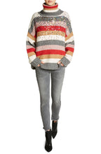 Roll Neck Bold Striped Sweater