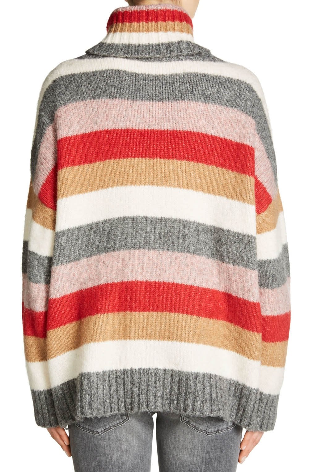 Roll Neck Bold Striped Sweater