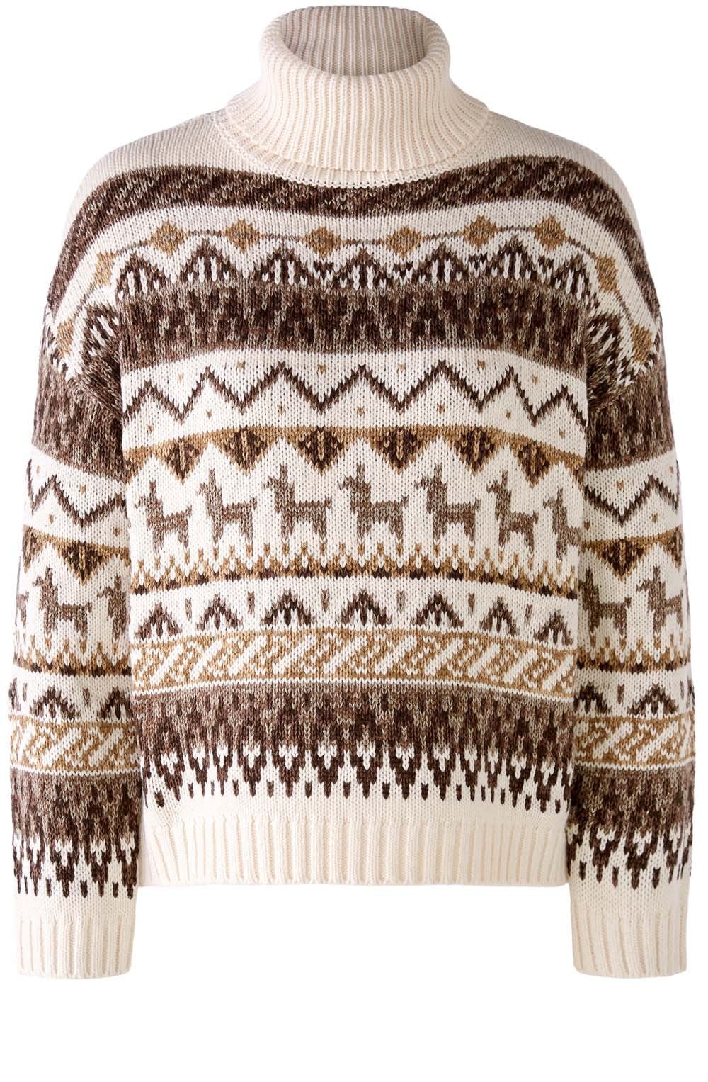 Roll Neck Jacquard Jumper