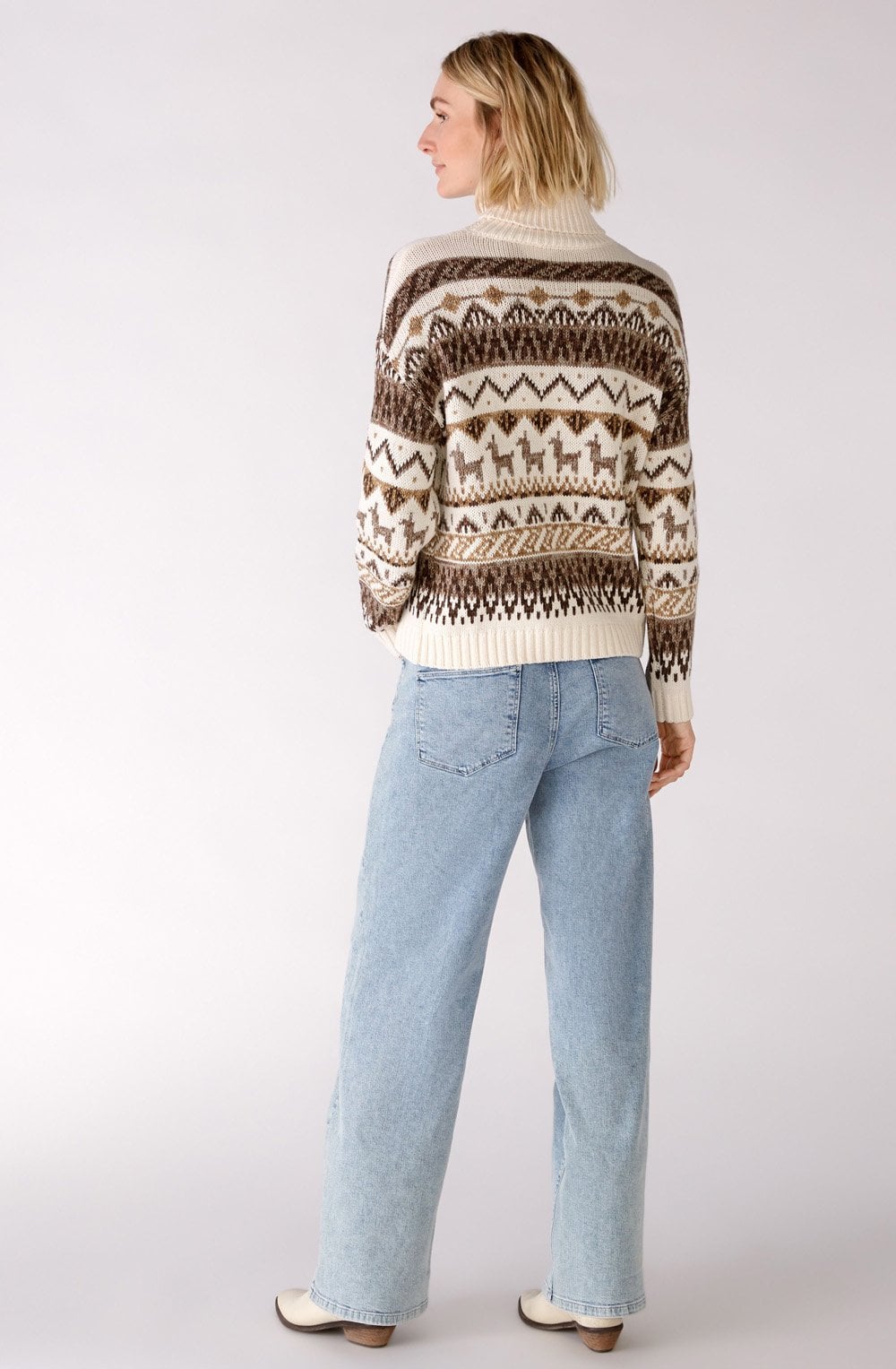 Roll Neck Jacquard Jumper