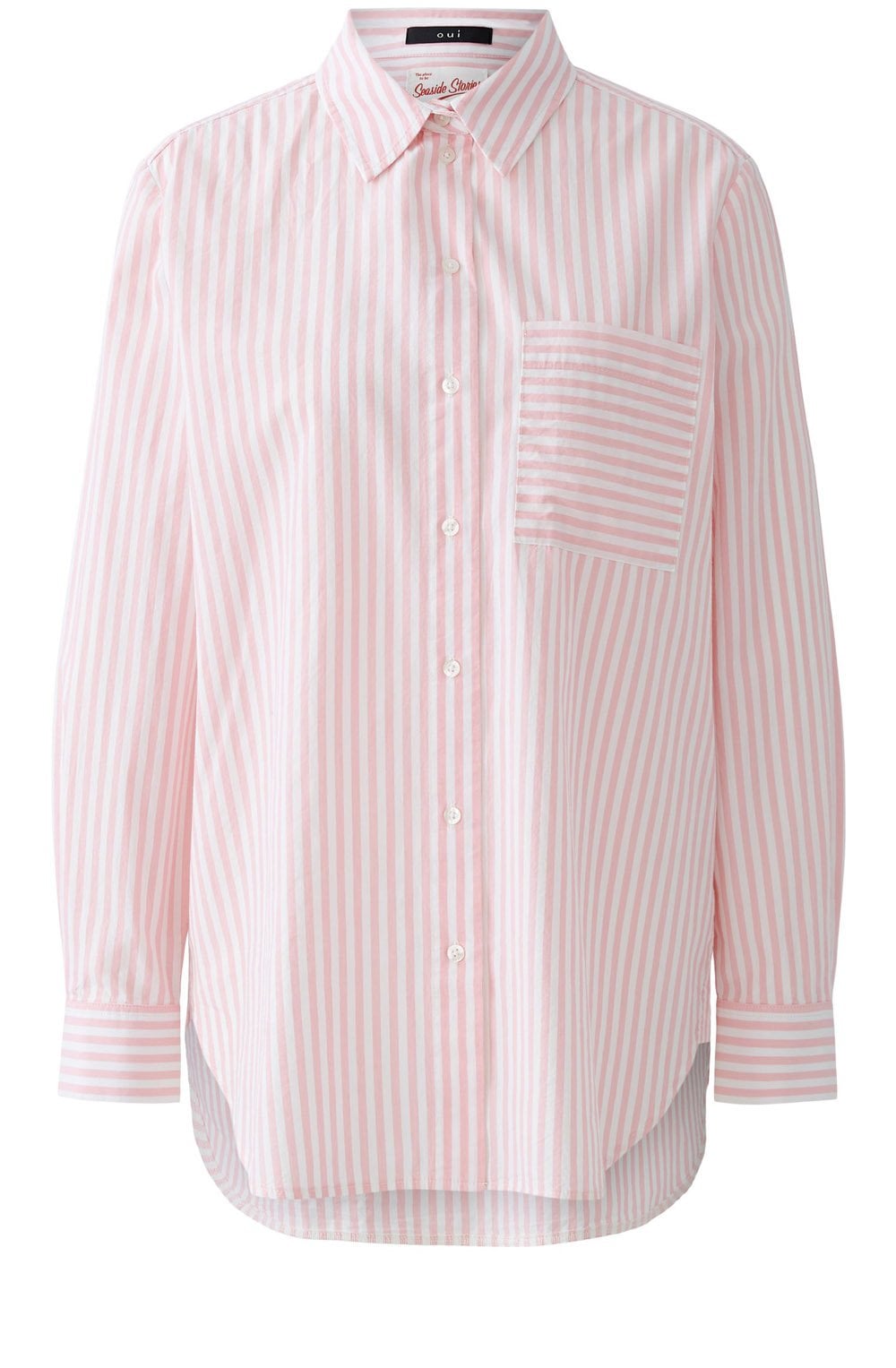 Rose and White Striped Oversized Shirt