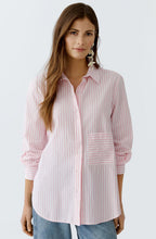 Rose and White Striped Oversized Shirt