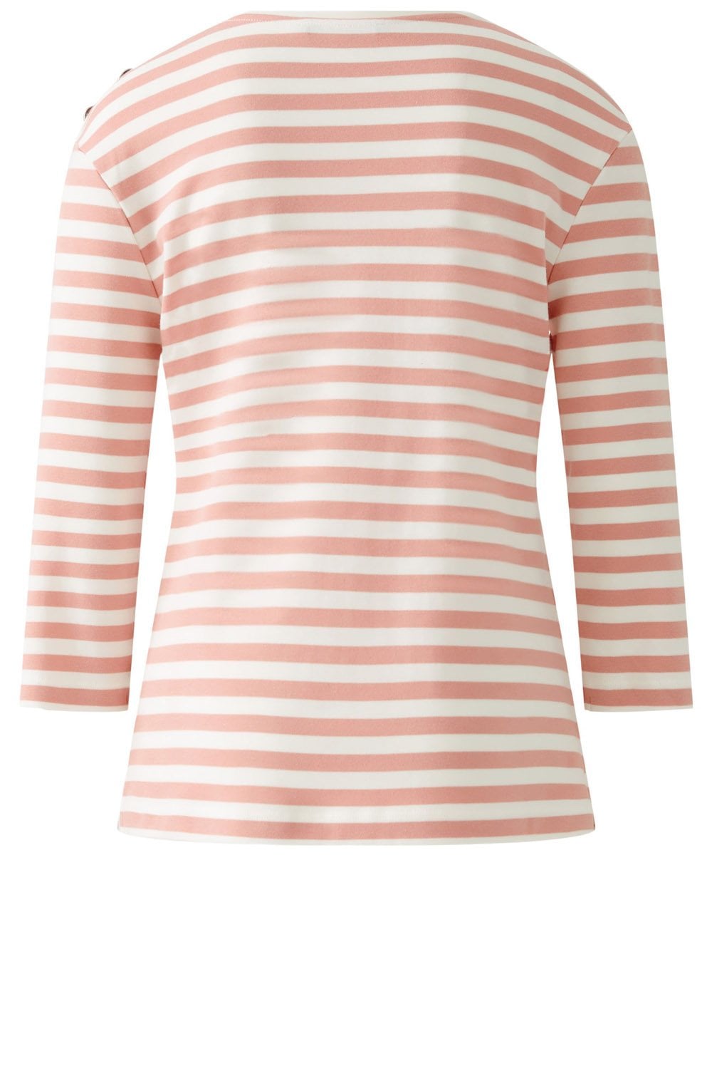 Rose and White Striped Top with Silver Button Details