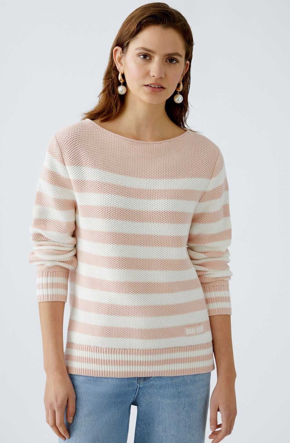 Rose and White Waffle Knit Jumper