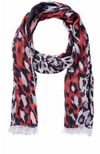 Rose Black Leopard Print Scarf