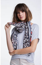 Rose Black Leopard Print Scarf