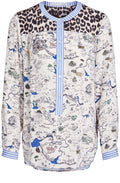 Rose Blue Treasure Map Blouse