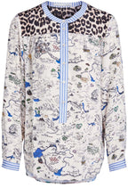 Rose Blue Treasure Map Blouse