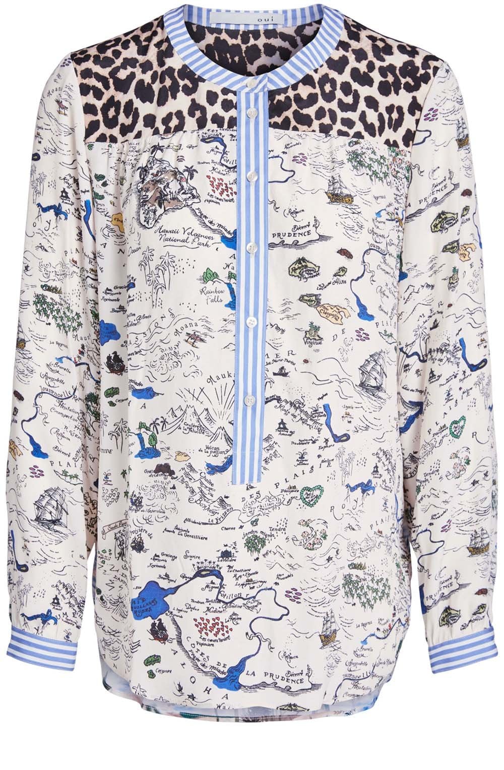 Rose Blue Treasure Map Blouse