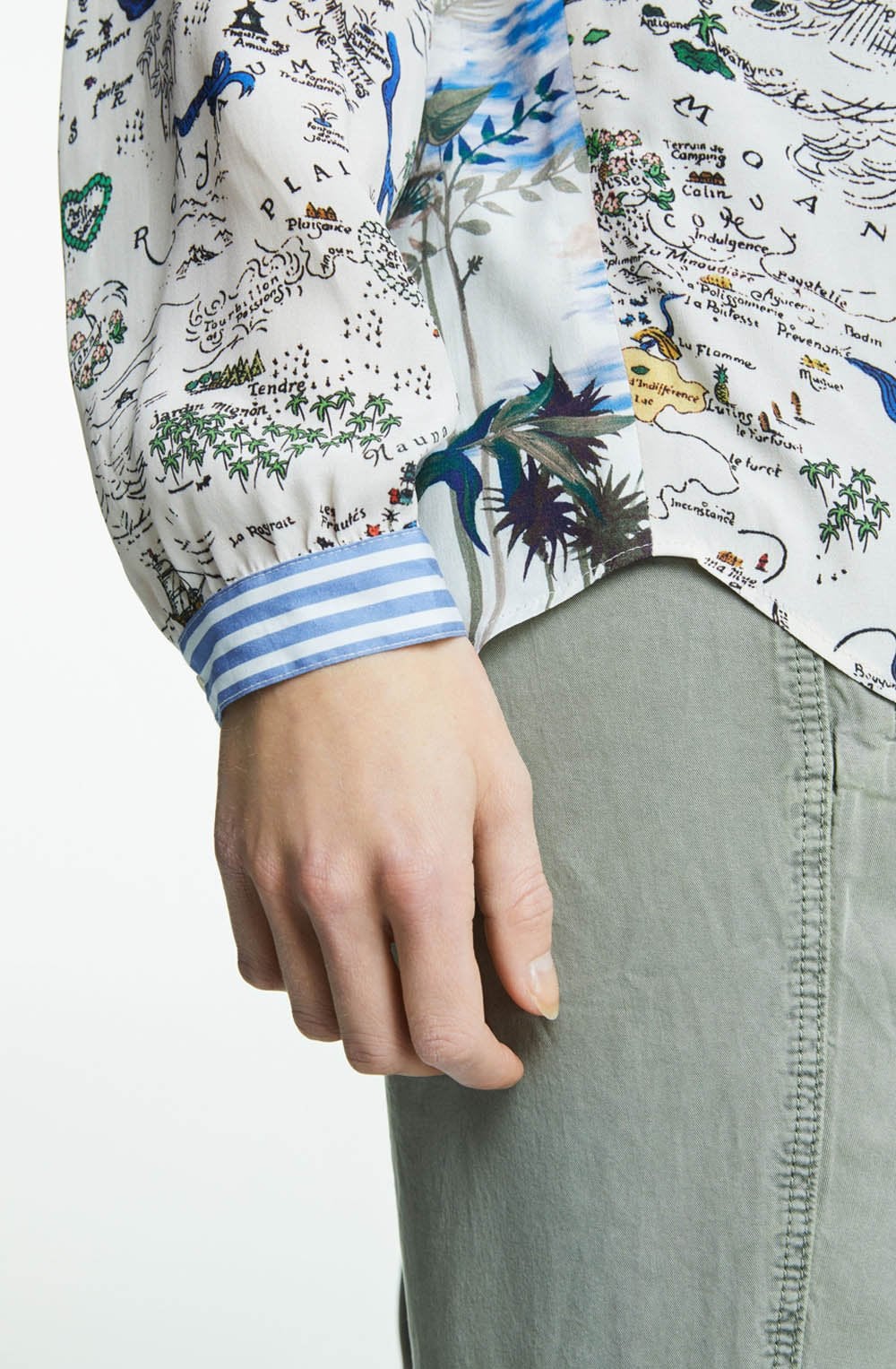 Rose Blue Treasure Map Blouse