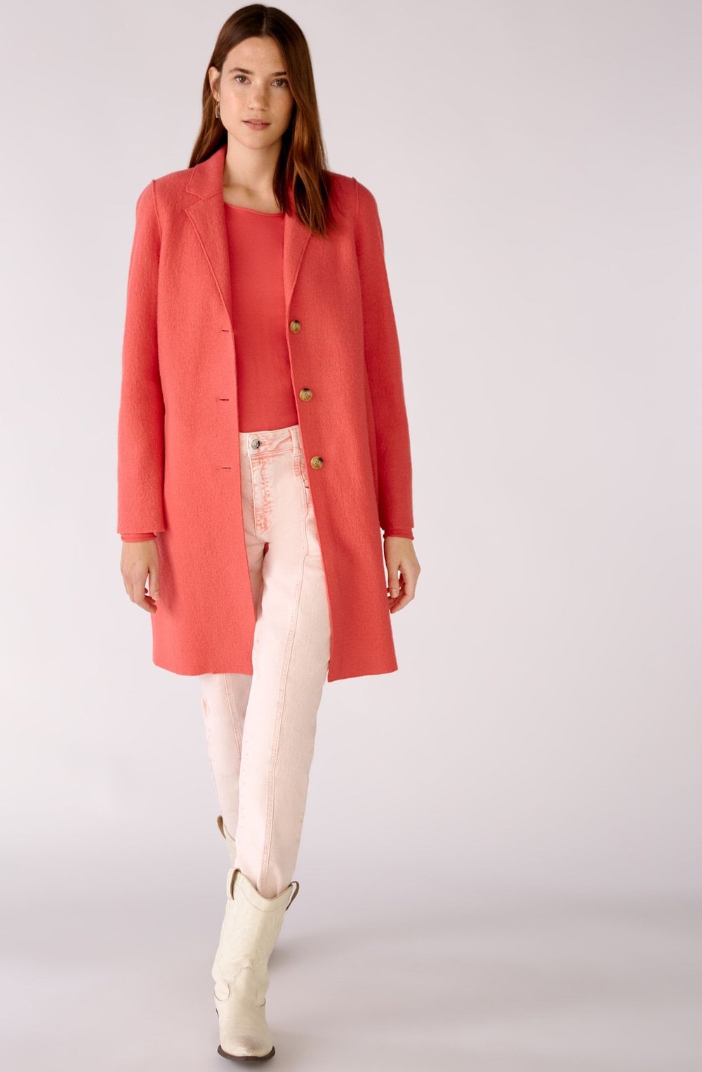 Rose Boiled Wool Coat