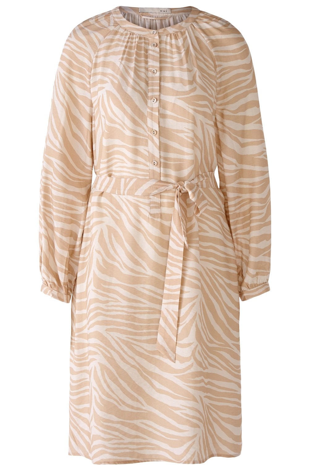 Rose Camel Marbled Smock Dress