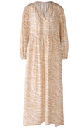 Rose Camel Tie Waist Maxi Dress