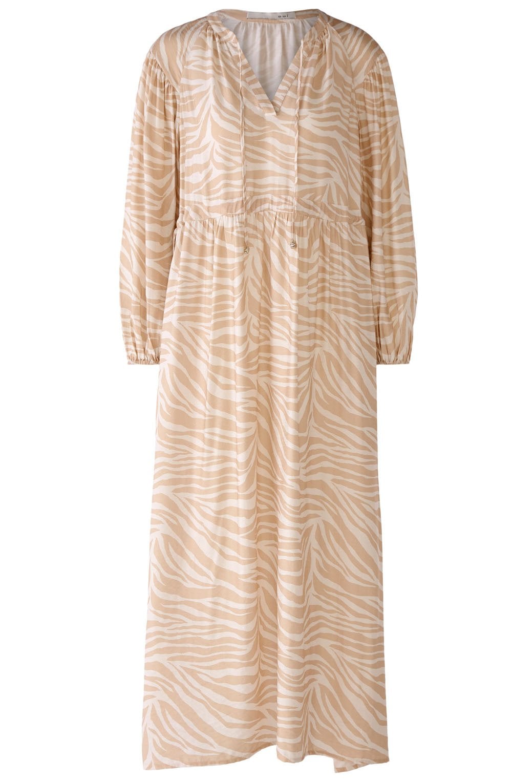 Rose Camel Tie Waist Maxi Dress
