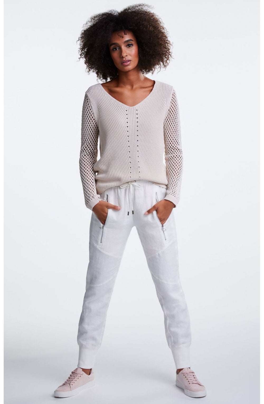 Rose Dust Loose Knit Detailed Jumper