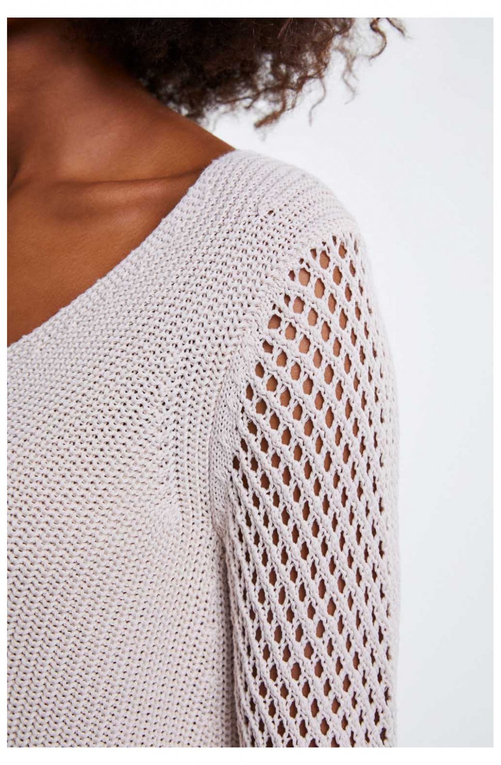 Rose Dust Loose Knit Detailed Jumper