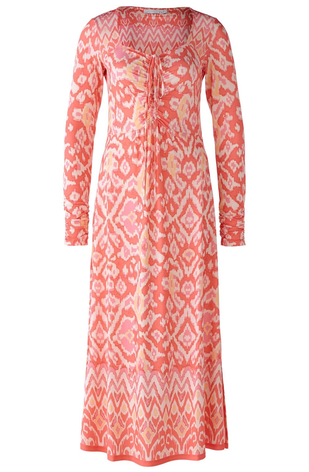 Rose Orange Drawstring Chest Jersey Dress