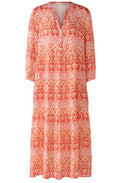 Rose Orange Flowing Midi Dress