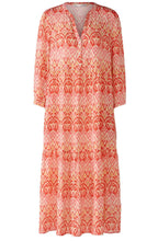 Rose Orange Flowing Midi Dress