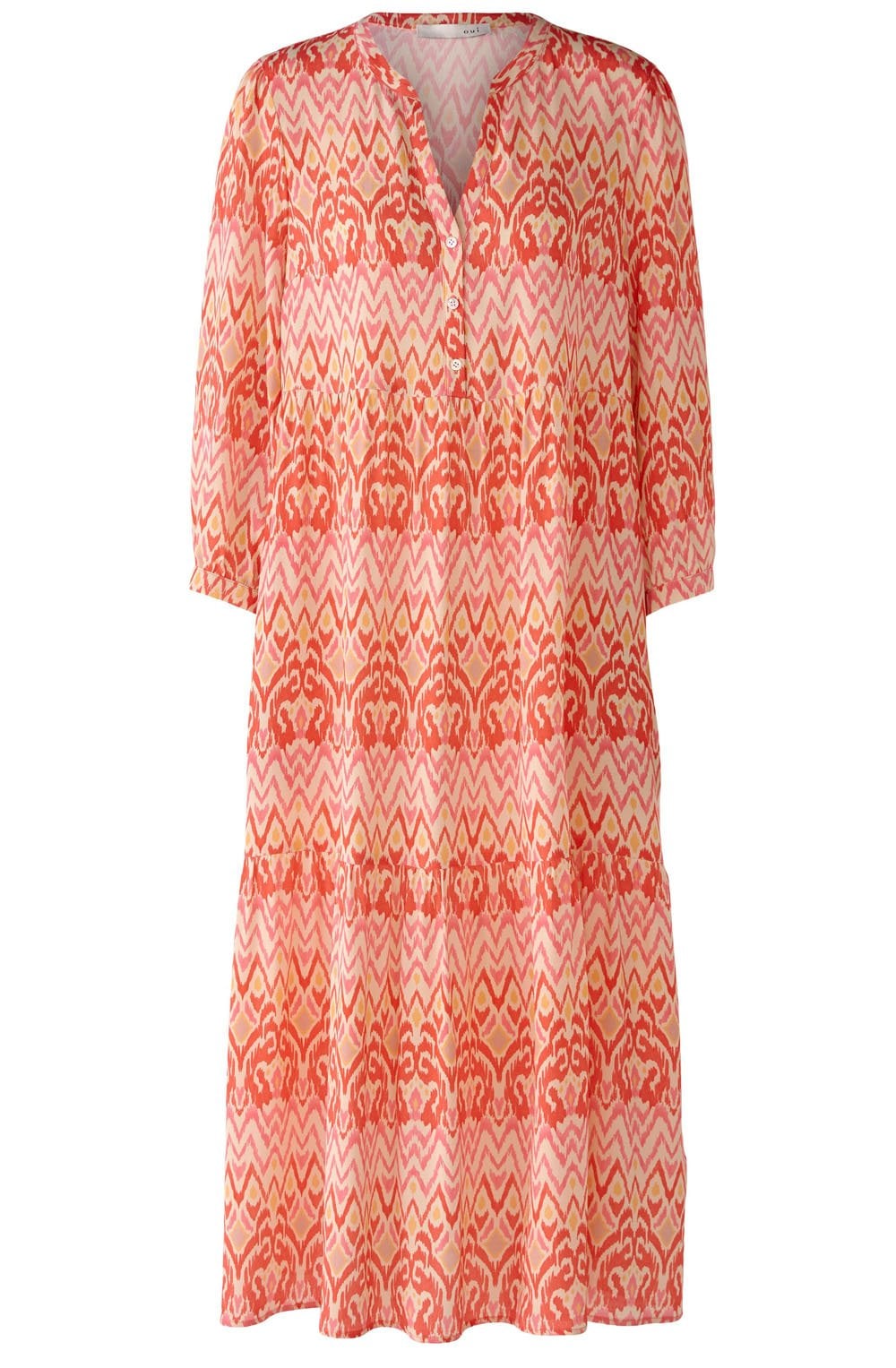 Rose Orange Flowing Midi Dress