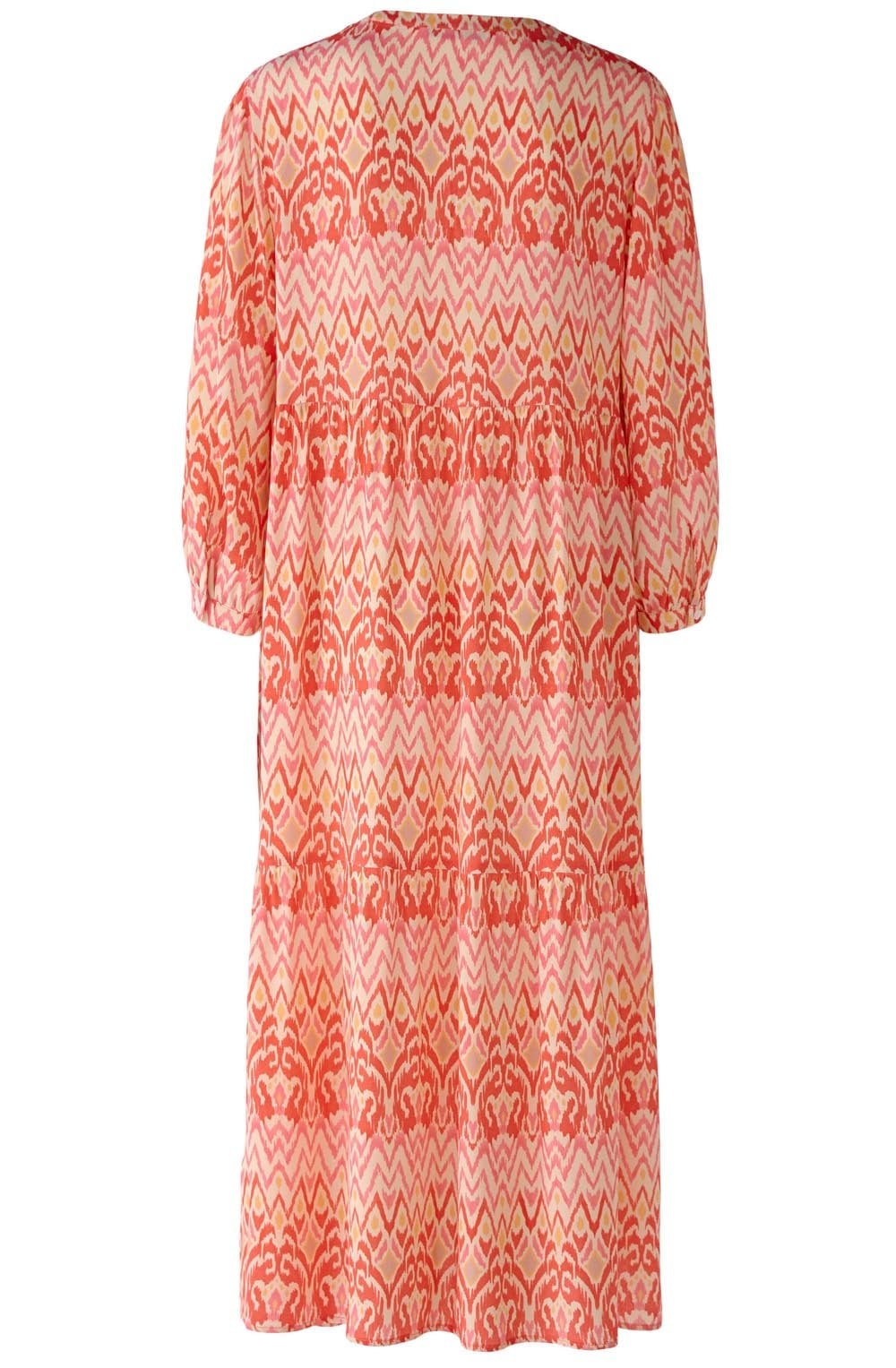 Rose Orange Flowing Midi Dress
