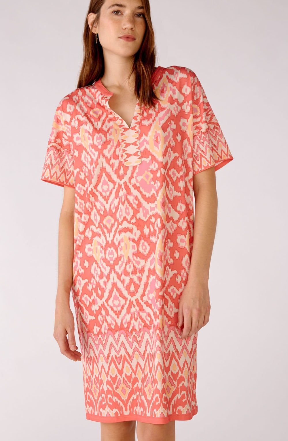 Rose Orange Jersey Tunic Style Dress