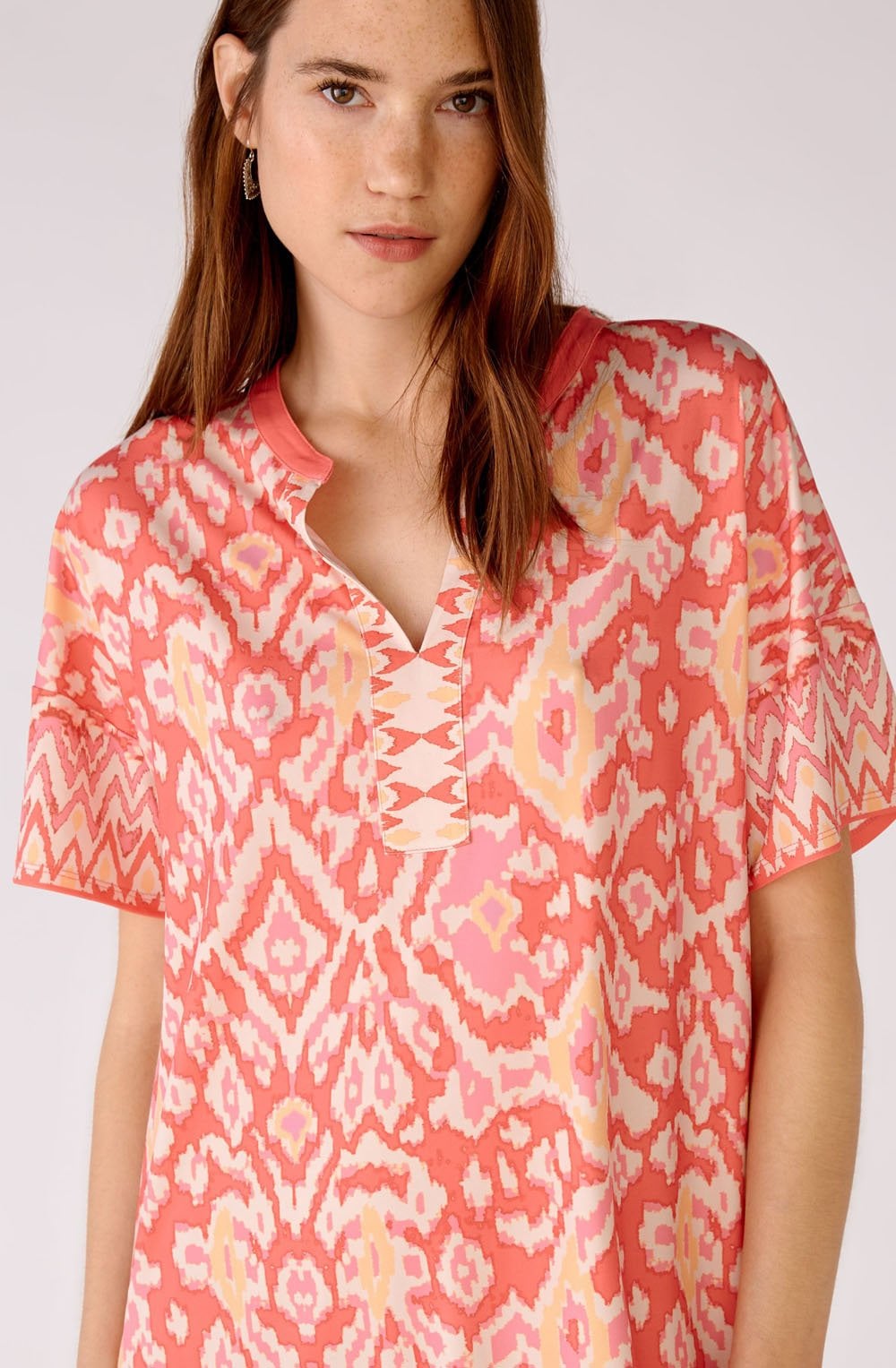 Rose Orange Jersey Tunic Style Dress