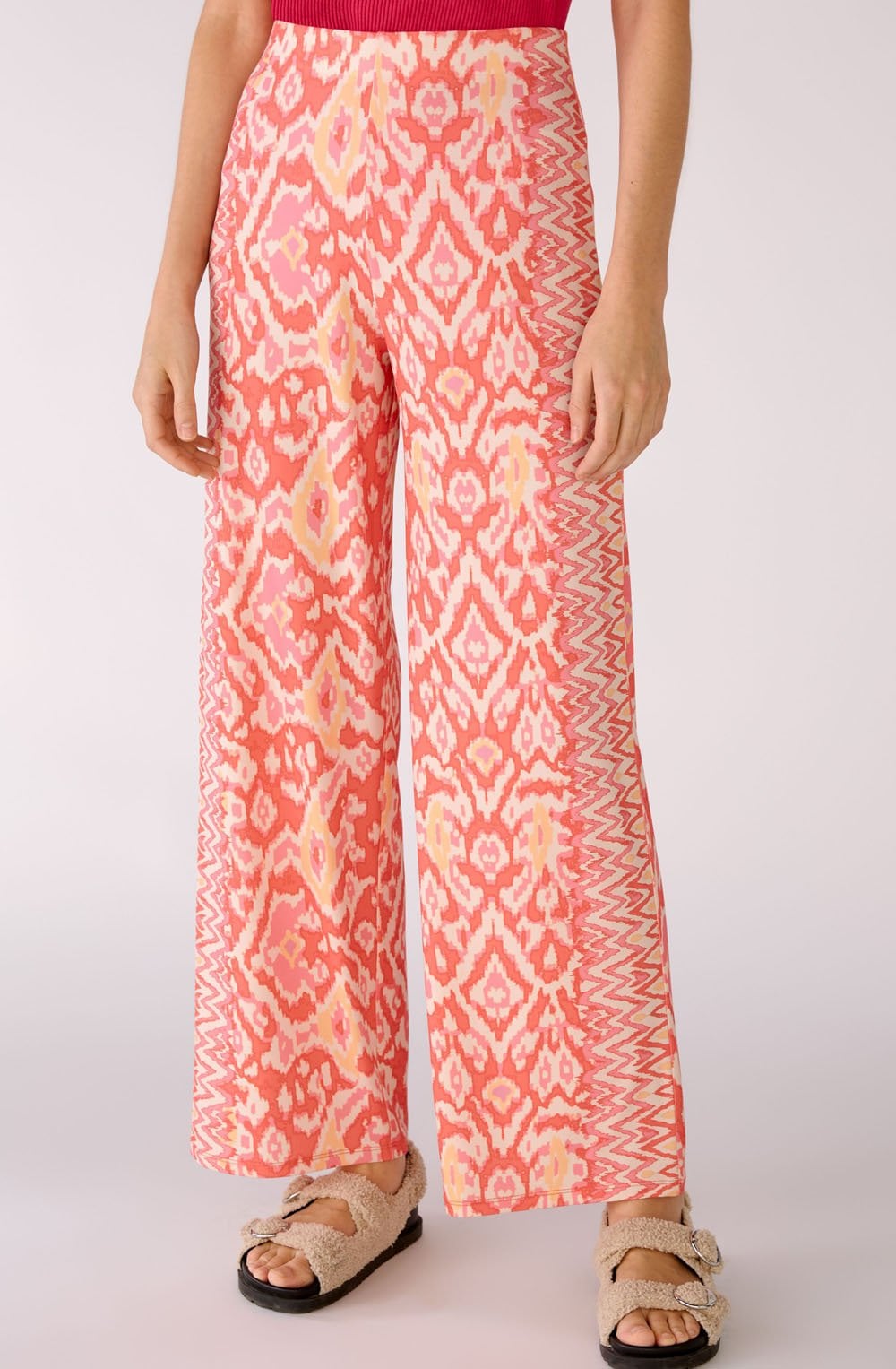Rose Orange Jersey Wide Leg Trousers
