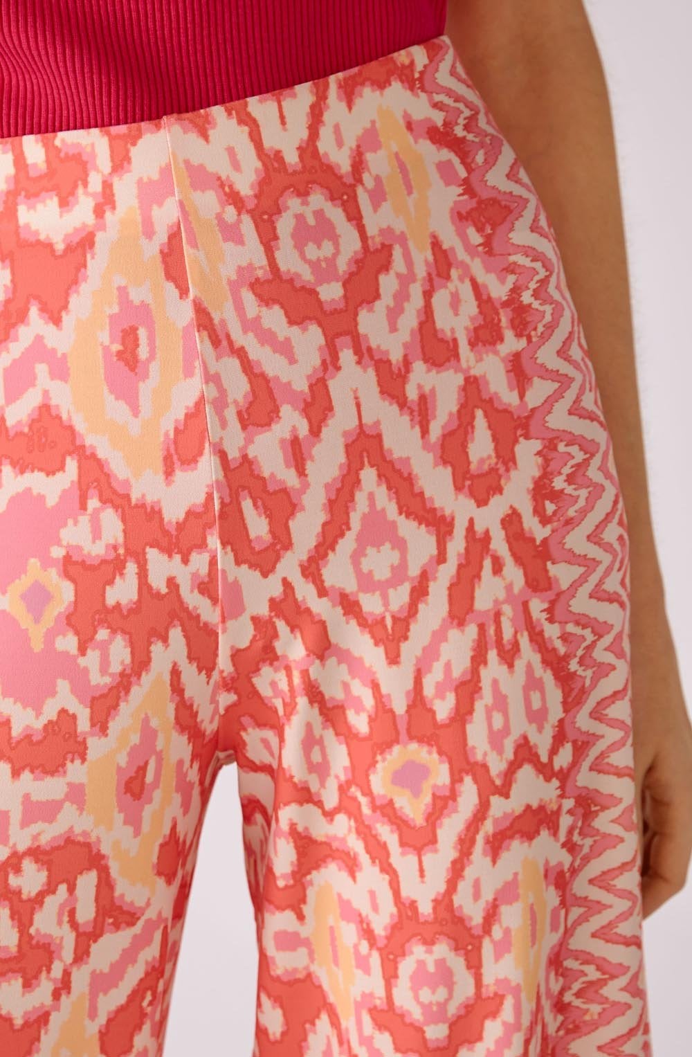 Rose Orange Jersey Wide Leg Trousers