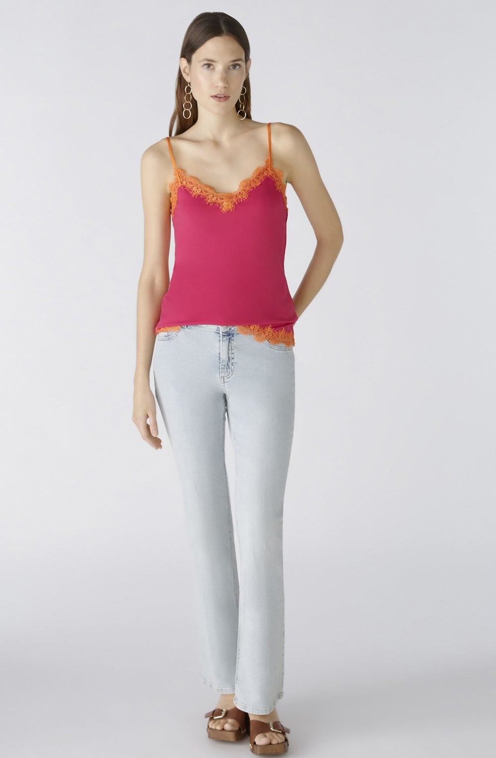 Rose Orange Lace Edged Camisole