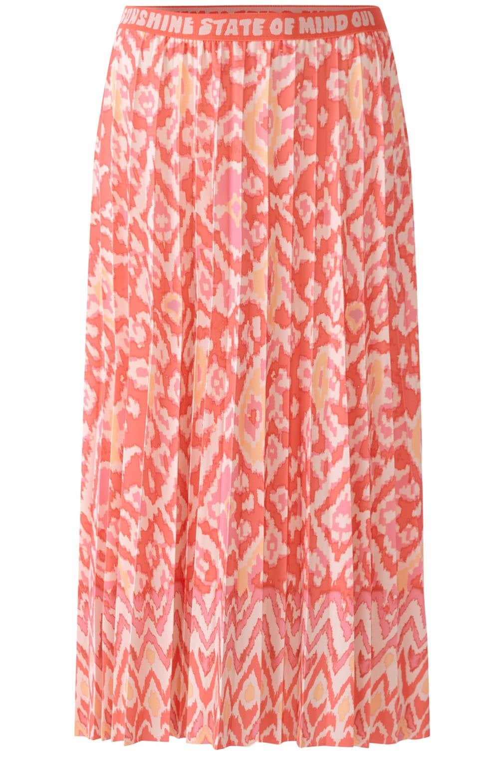 Rose Orange Pleated Jersey Skirt