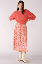 Rose Orange Pleated Jersey Skirt