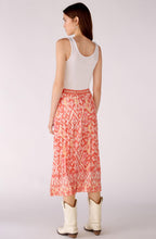 Rose Orange Pleated Jersey Skirt