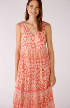 Rose Orange Sleeveless Tiered Maxi Dress