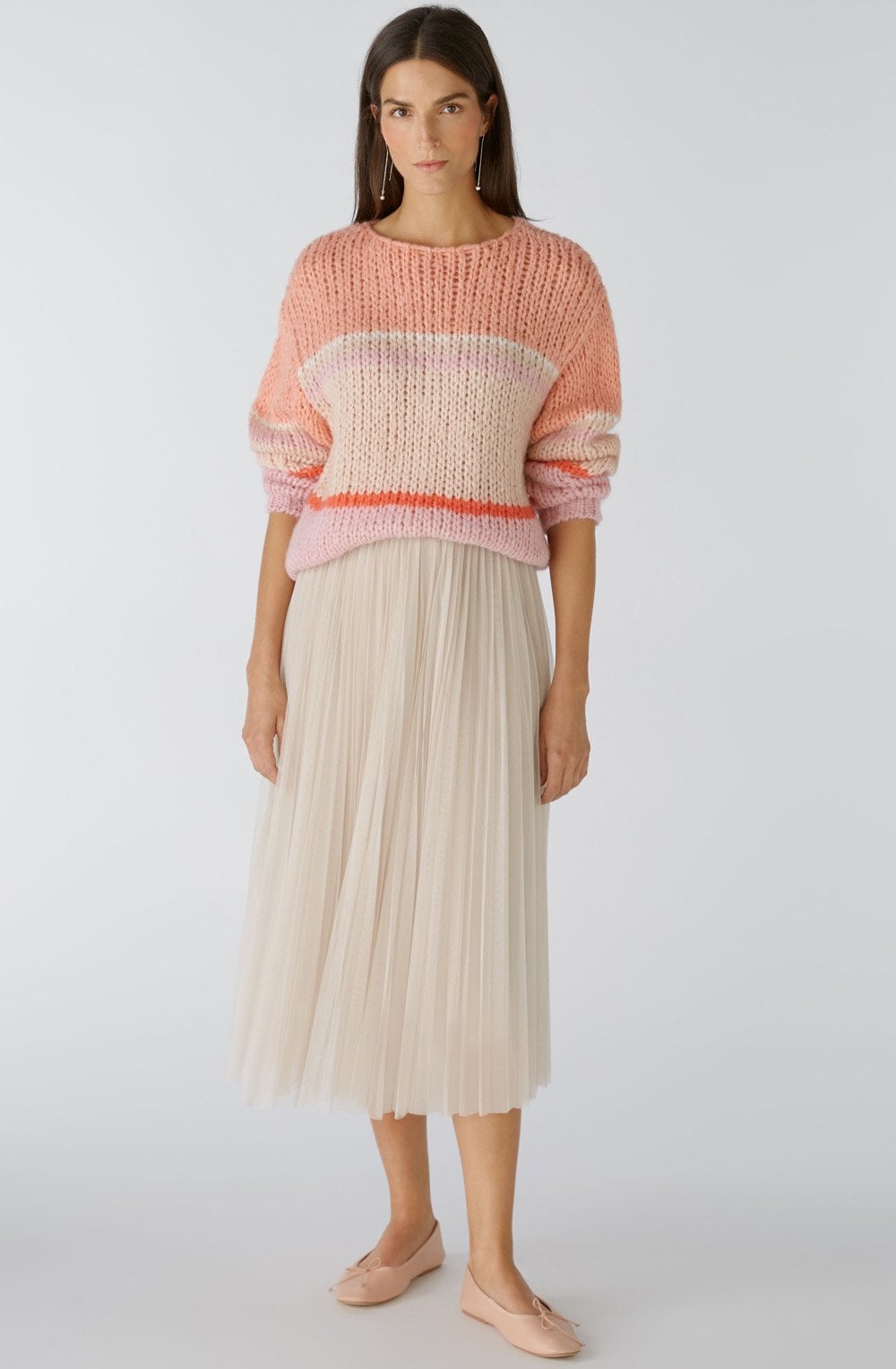 Rose Orange Wool and Mohair Chunky Jumper