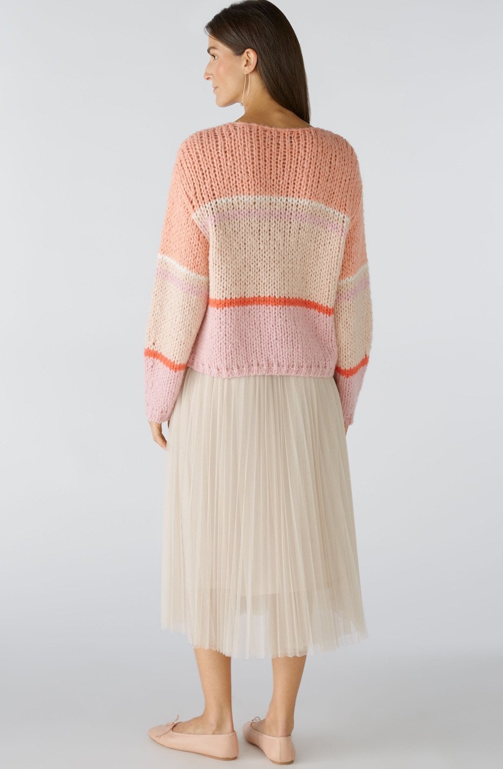 Rose Orange Wool and Mohair Chunky Jumper