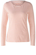 Rose Red and White Striped Jersey Top