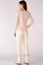 Rose Red and White Striped Jersey Top