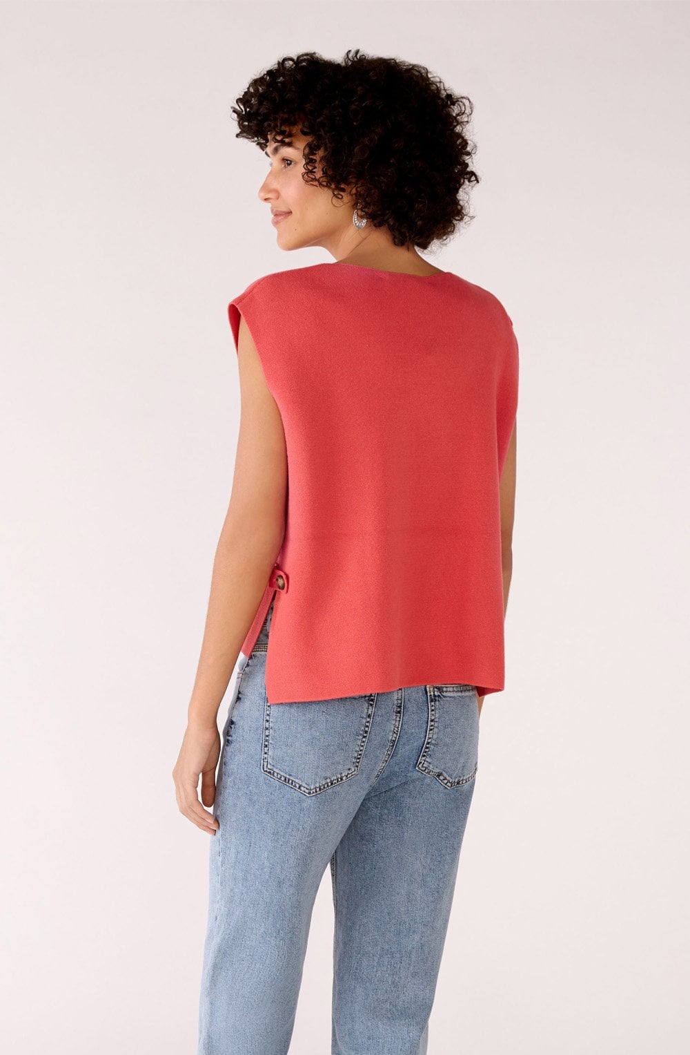 Rose Red Button Detail Slip Over