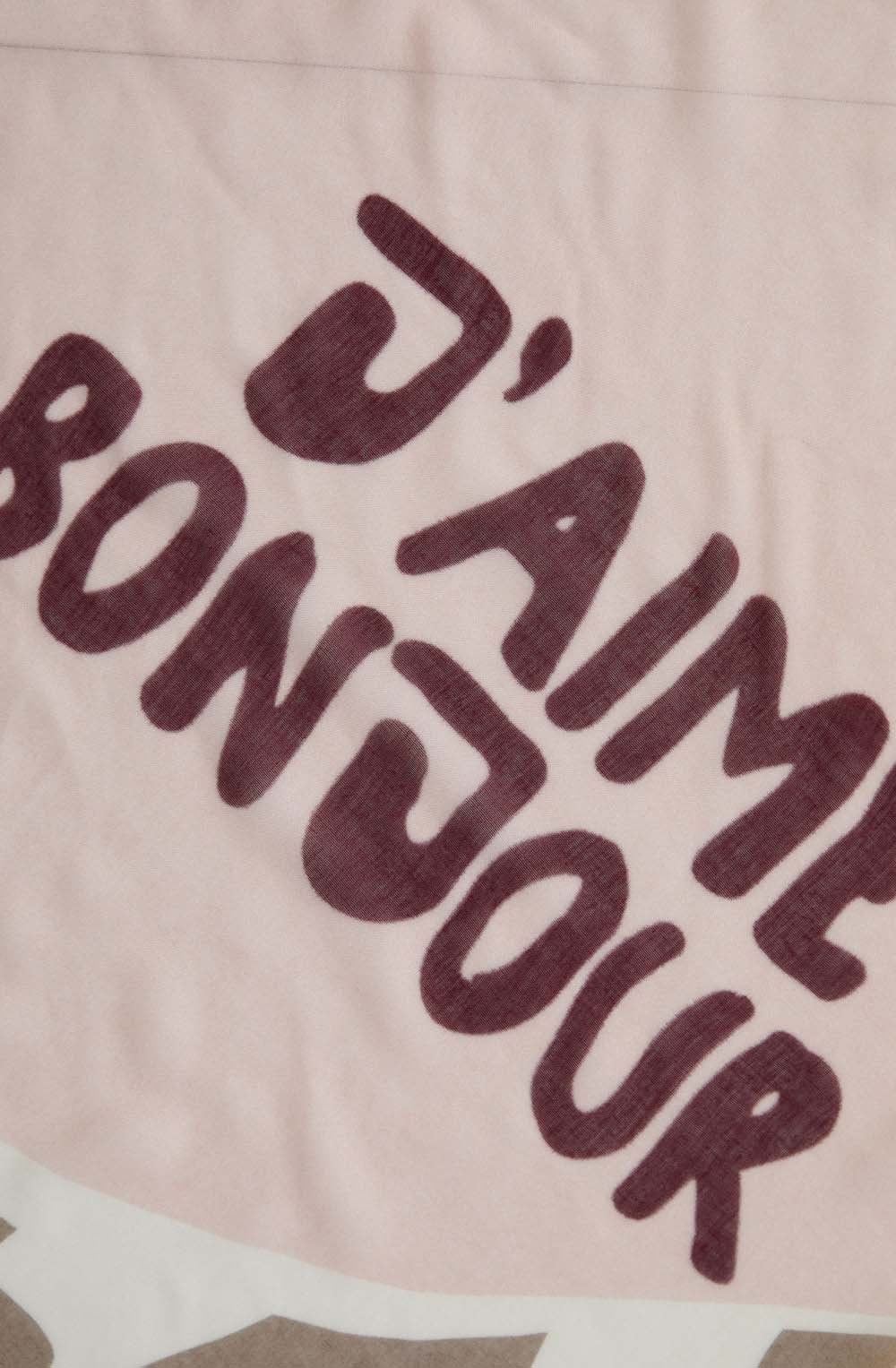 Rose Red J'aime Bonjour Scarf