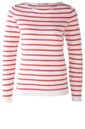 Rose Red Striped Fine Knit Top