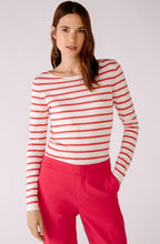 Rose Red Striped Fine Knit Top